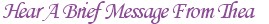 Audio Message from Thea Westra